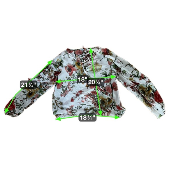 Charlotte Russe Floral Ruffle Sleeve Sheer Peasant Blouse | Size M - Picture 13 of 13